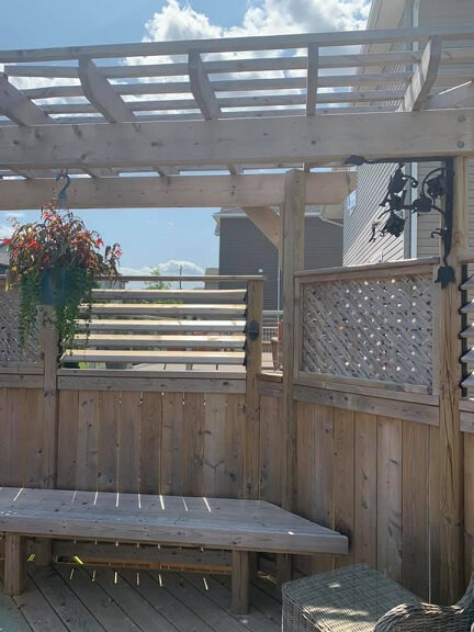 Deck with Pergola and Privacy Wall
